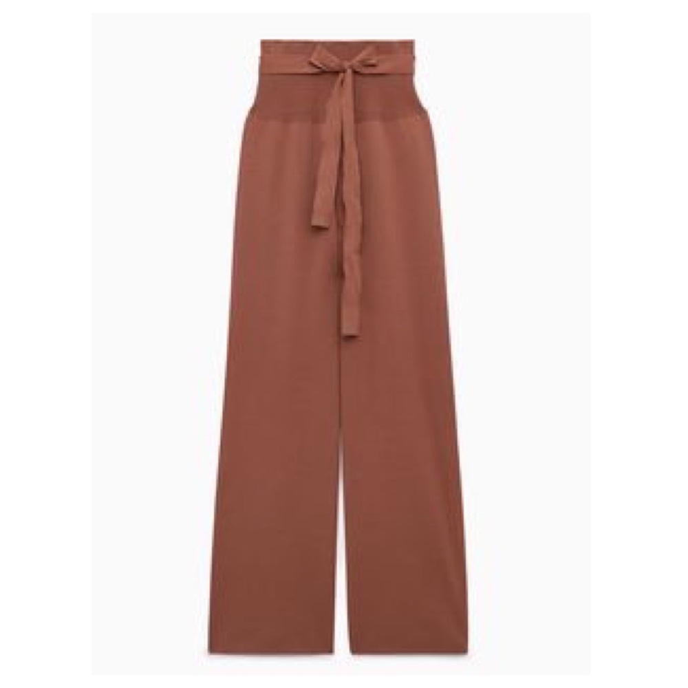 Babaton Wide Leg Pants in Brown
